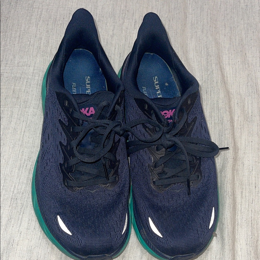 Hoka Women's Navy and Green Athletic Shoes